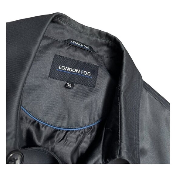 London Fog Lightweight Grey Long Trench Business Casual Designer Coat Mens Small - Picture 2 of 5